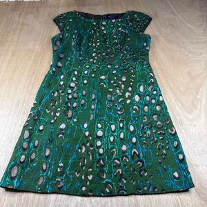 Robbie Bee Signature Green Textured Dress Women’s 10 – Abstract Print